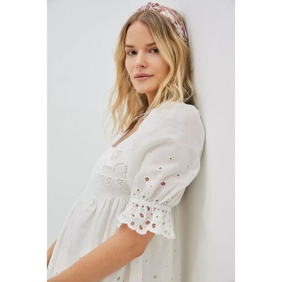Anthropologie -Audrina Eyelet Mini Dress - Picture 6 of 13